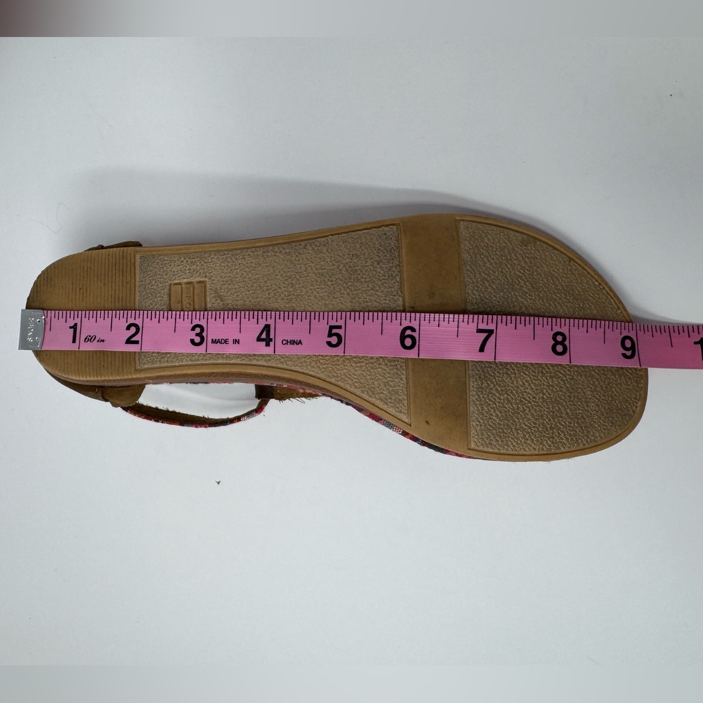 Toms Sandals, Sz‎ 5.5, leather, canvas, boho, hippie, t strap, ankle, beach - Picture 9 of 11